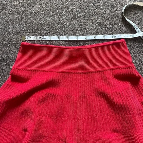 MILLY Red A-Line Ribbed Knit Skirt Women’s P Preppy Academia Business Workwear - Picture 4 of 8